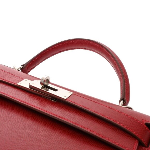 HERMES Kelly 28 Outer stitch 2WAY Rouge vif hand bag - Picture 4 of 10